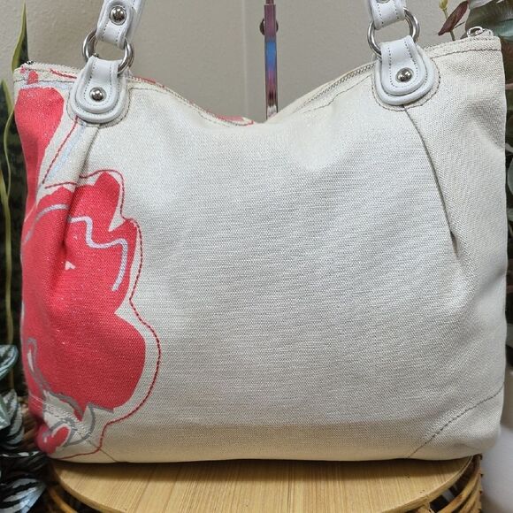 Coach Poppy Placed Flower Glam Tote Multi Color with Wallet - Picture 9 of 16